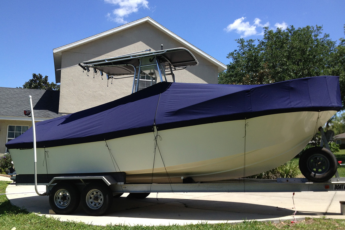 custom blue canvas cover for boat 2
